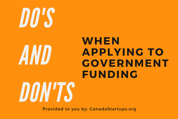 Do's and Don'ts of applying to government funding