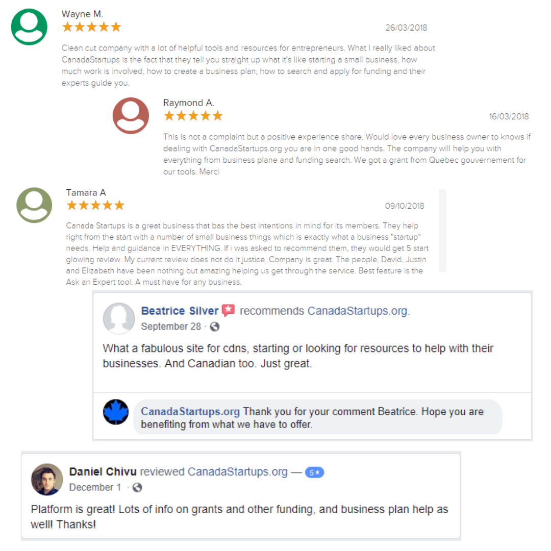 Canada Startups Customer Reviews