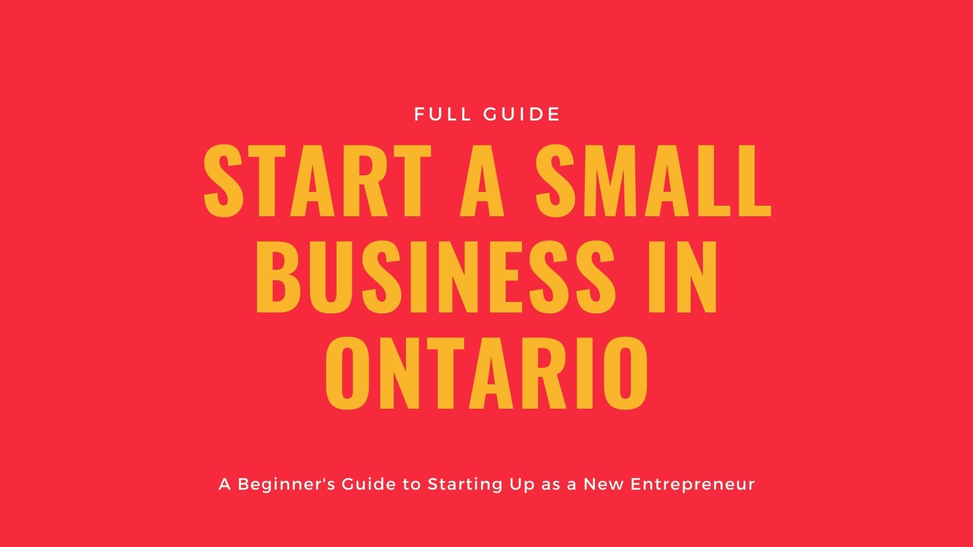 Start a Small Business In Ontario